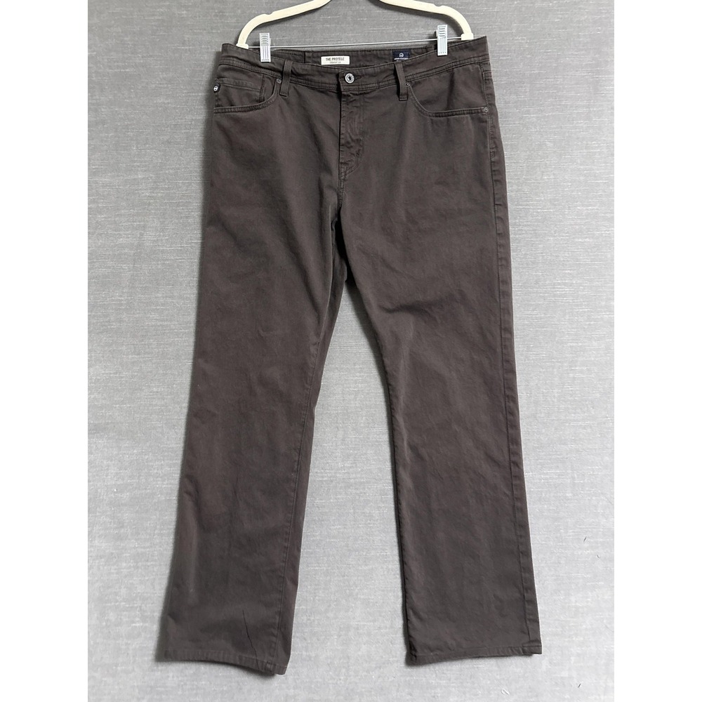 AG Adriano Goldschmied Pants 38x32 Protege Straight Leg Brown USA Altered Casual